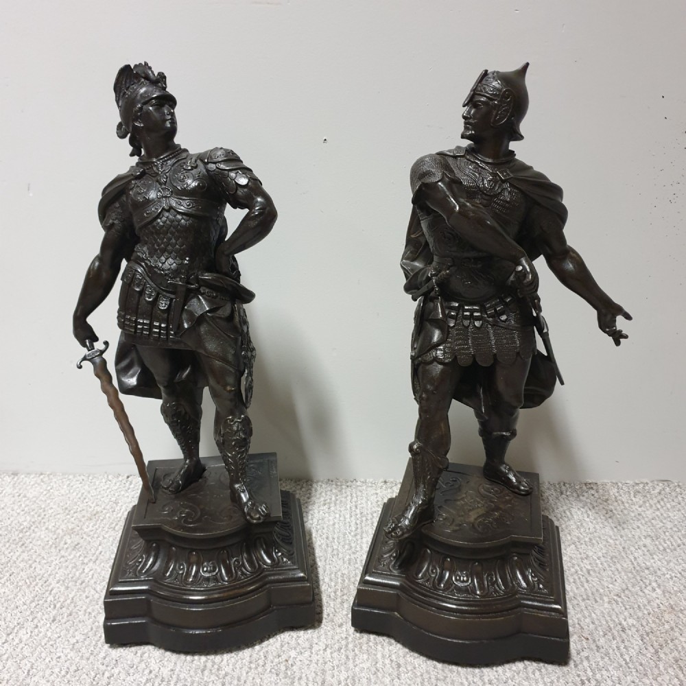 Large Pair Spelter Figures