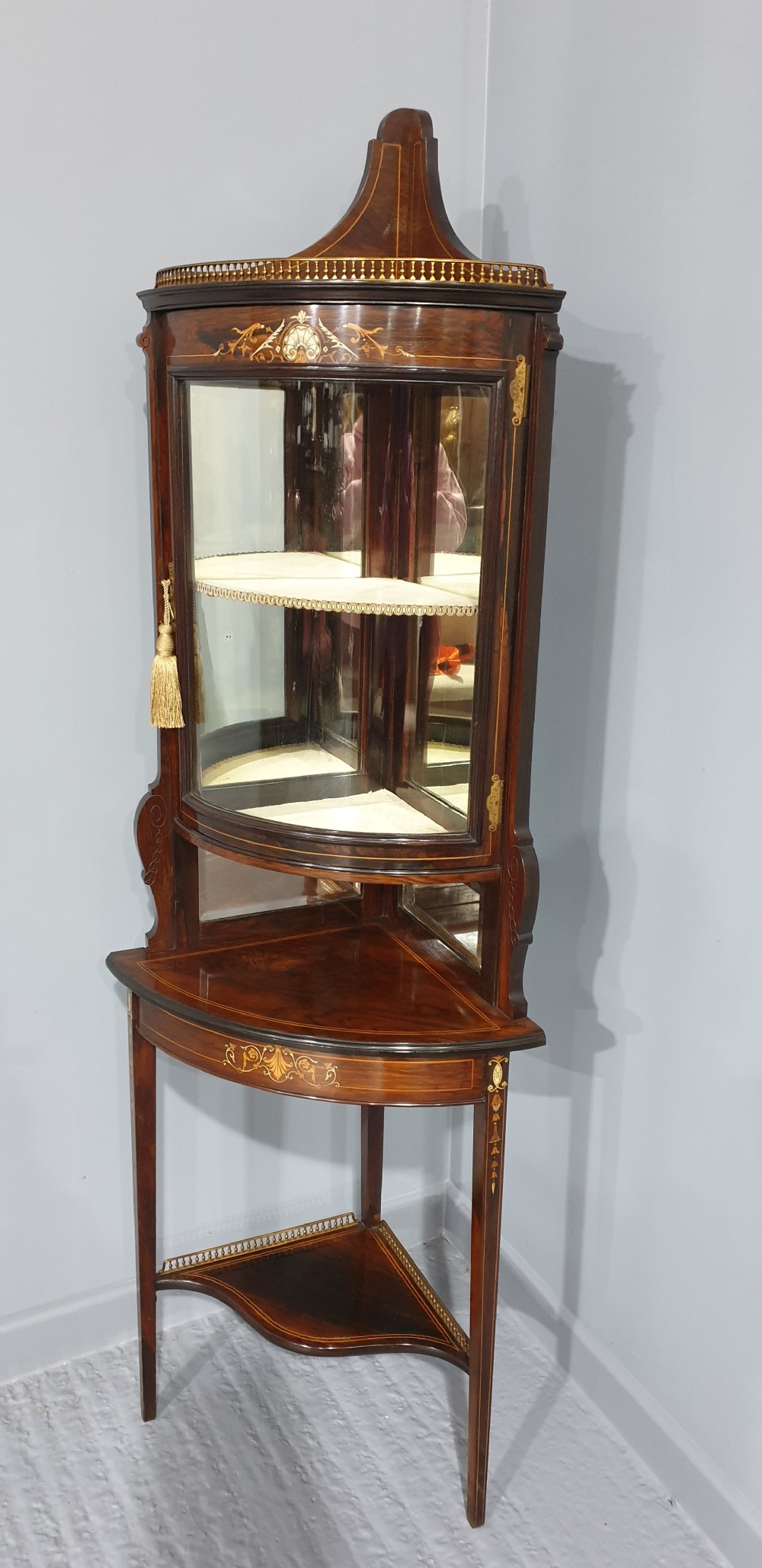 Top Quality Rosewood Corner Display Cabinet View II