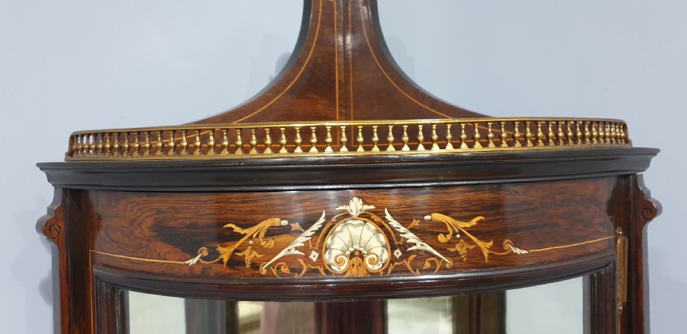 Top Quality Rosewood Corner Display Cabinet View IV