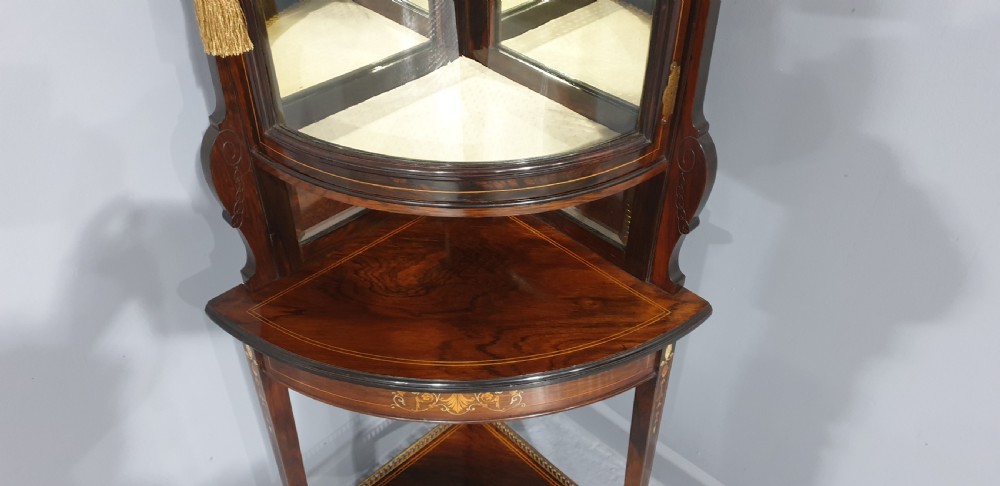 Top Quality Rosewood Corner Display Cabinet View V