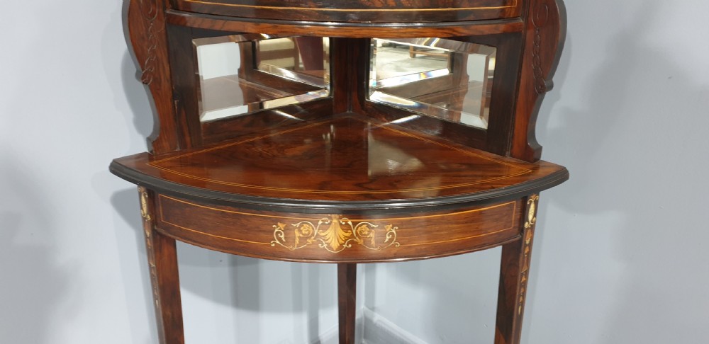 Top Quality Rosewood Corner Display Cabinet View VI