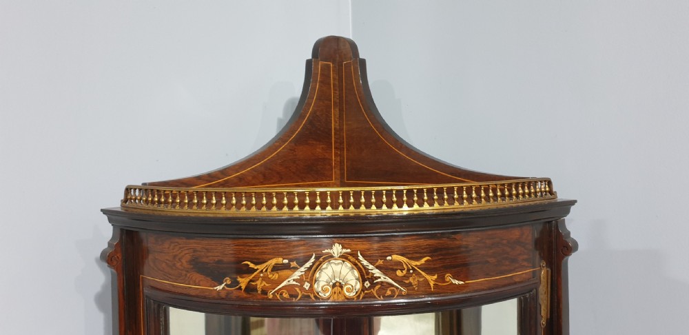 Top Quality Rosewood Corner Display Cabinet View IX
