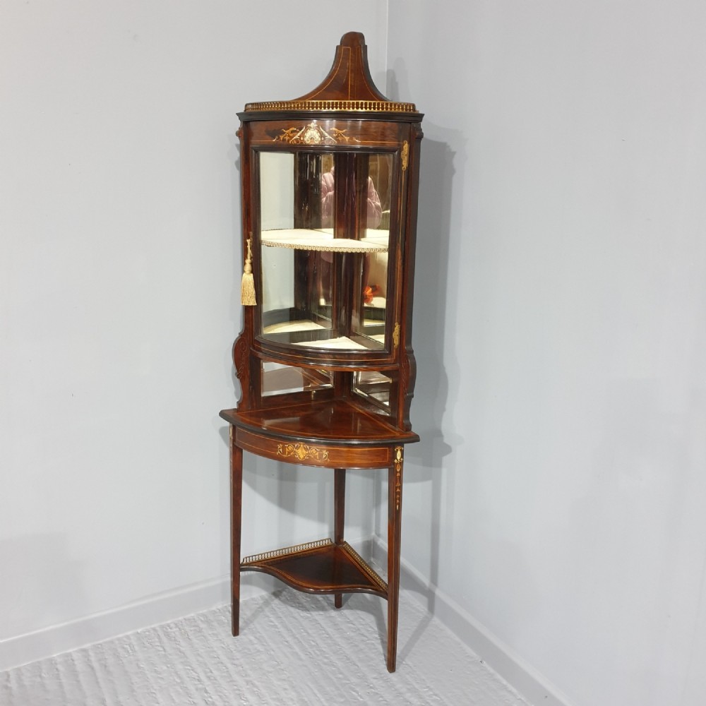 Top Quality Rosewood Corner Display Cabinet