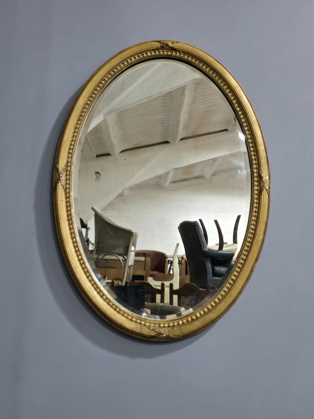 Lovely Victorian Oval Gilt Wall Mirror View VI