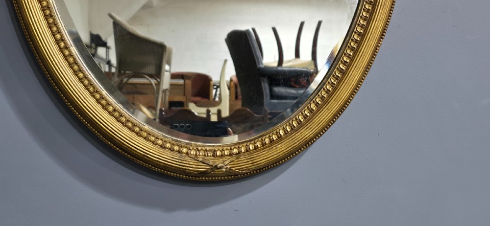 Lovely Victorian Oval Gilt Wall Mirror View VII