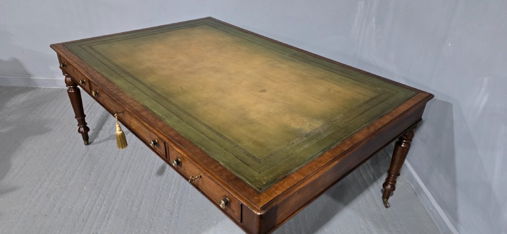 Wonderful  Huge Victorian Mahogany Library Table View VI