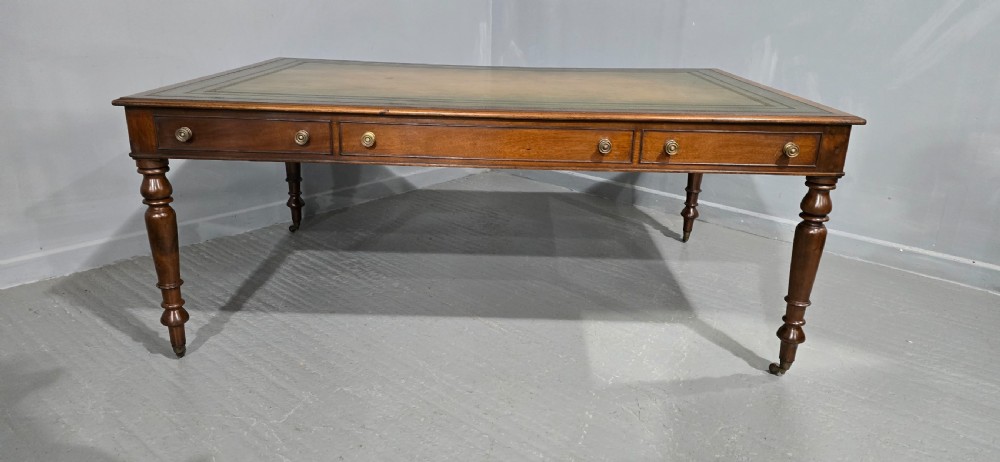 Wonderful  Huge Victorian Mahogany Library Table View XVIII