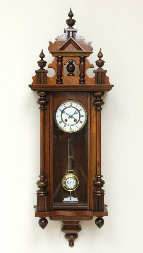 Early Walnut Cased Vienna Regulator Wall Clock C1860