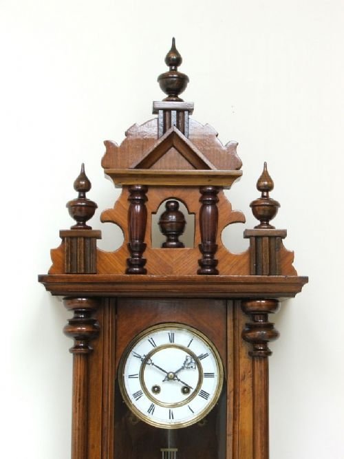fig 1. EARLY WALNUT CASED VIENNA REGULATOR WALL CLOCK c1860