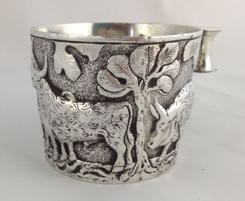 fig 1. Unusual Edwardian Silver Vapheio Cup Taming Wild Bulls Chester 1909 George Nathan & Ridley Hayes