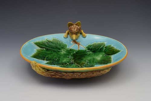 fig 1. Victorian George Jones Majolica Fox Dish Tray