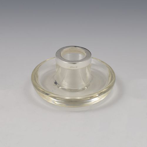EDWARDIAN UNUSUAL SILVER THREADED GLASS MATCH STRIKER