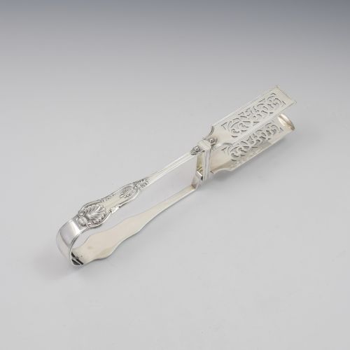 Early Victorian Silver King's Pattern Asparagus Servers / Tongs