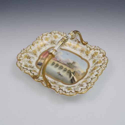 fig 1. Grainger Lee & Co. Porcelain Basket View Of Worcester c.1835