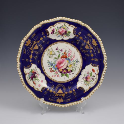 Bloor Derby Porcelain Dessert Plate Gadrooned Rim C.1825