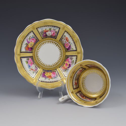 fig 1. New Hall Regency Porcelain Old English Tea Cup & Saucer Pattern 3075 c.1830