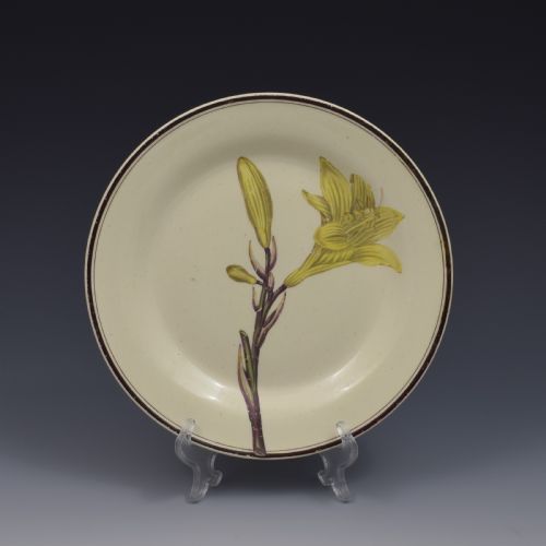 fig 1. Pair Of Creamware Botanical Plates c.1800-1810