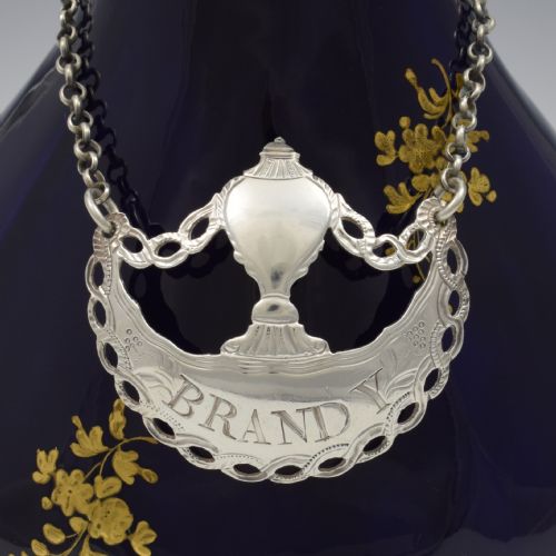 Fine Georgian Silver Hester Bateman Brandy Decanter Wine Label C.1780