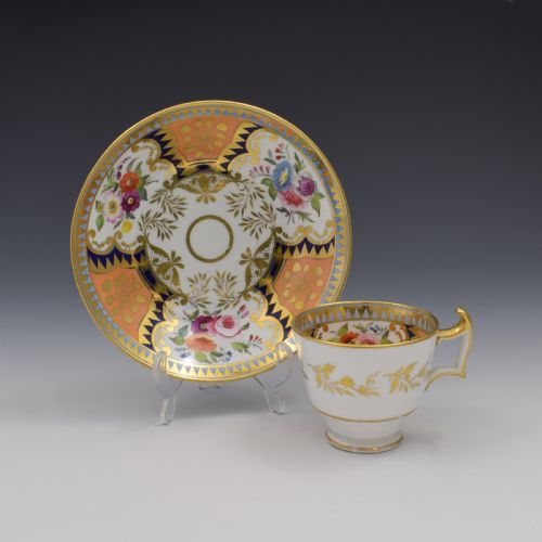 Georgian Ridgway Porcelain Coffee Cup & Saucer 2/585 C.1815
