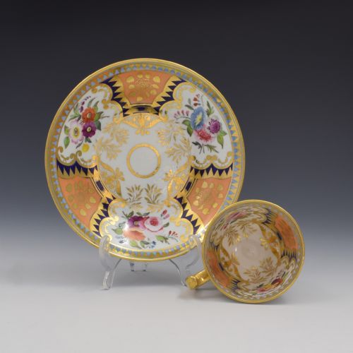 fig 1. Georgian Ridgway Porcelain Coffee Cup & Saucer 2/585 c.1815