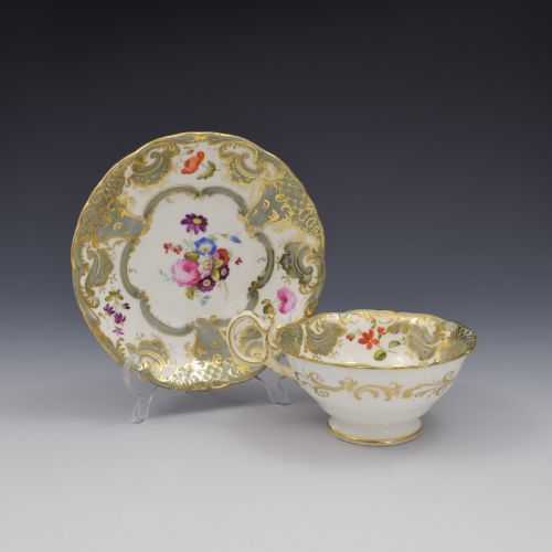 fig 1. Coalport Porcelain Adelaide Tea Cup & Saucer Pattern 2/813 c.1830