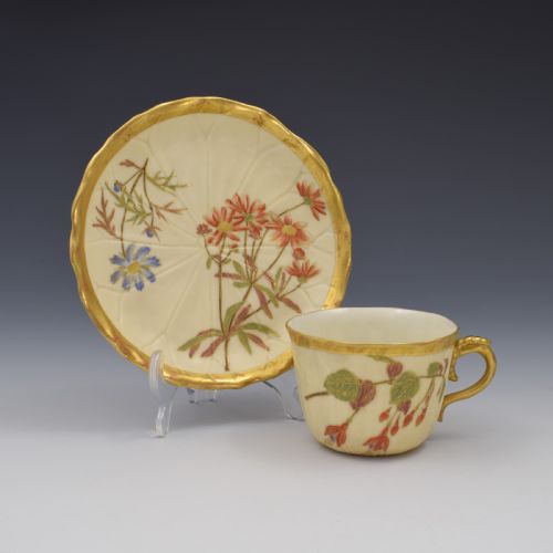 Royal Worcester Aesthetic Style Blush Ivory Coffee Cup & Saucer