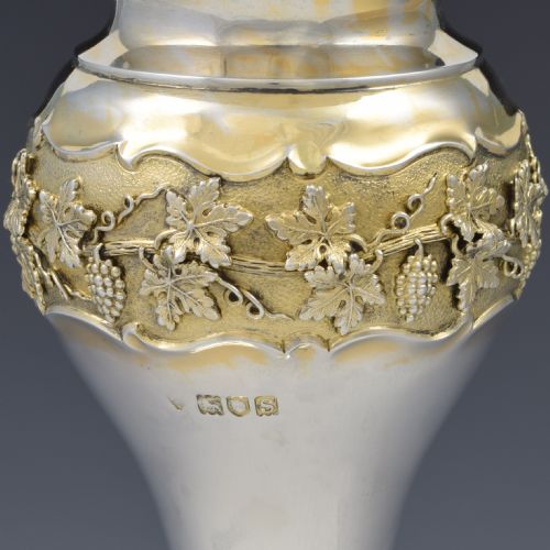 FINE ART NOUVEAU SILVER GILT GRAPE VINE VASE - ADDITIONAL PHOTO 7
