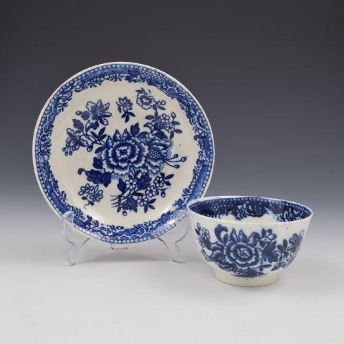 Liverpool Pennington Porcelain Three Stamen Pattern Tea Bowl & Saucer