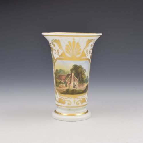 Regency Derby Porcelain Landscape Spill Vase C.1815