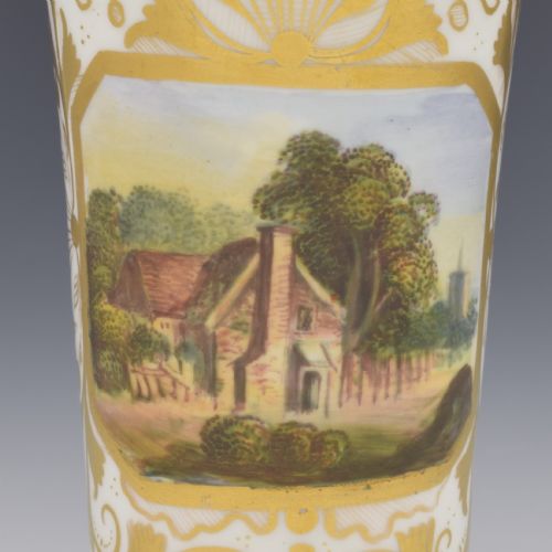 fig 1. Regency Derby Porcelain Landscape Spill Vase c.1815