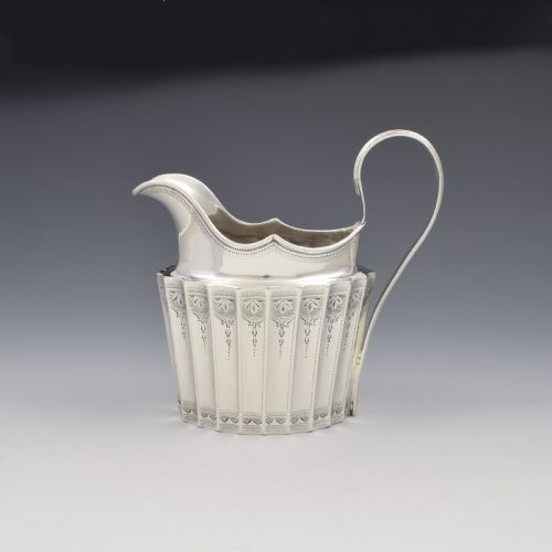 Georgian Irish Fluted Silver Cream Jug Dublin 1801 James Scott
