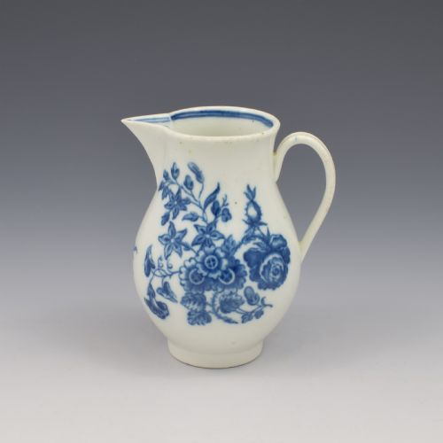 fig 1. Caughley Porcelain Three Flowers Sparrow Beak Milk Jug c.1785