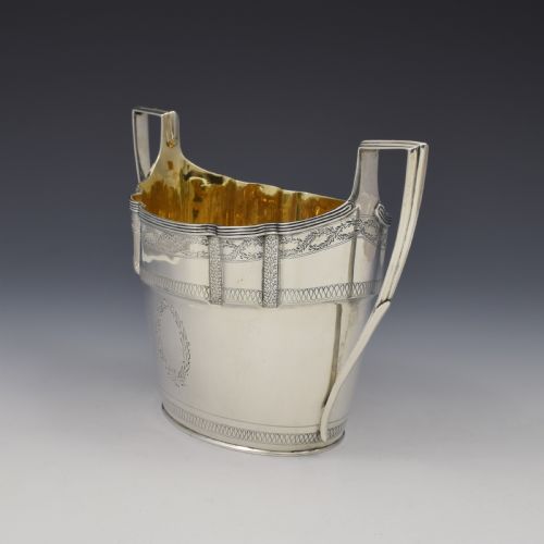 fig 2. George III Large Silver Twin Handled Sugar Bowl / Bonbon Basket 1798 Georgian