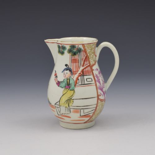 First Period Worcester Porcelain Mandarin Pattern Sparrow Beak Milk Jug C.1775