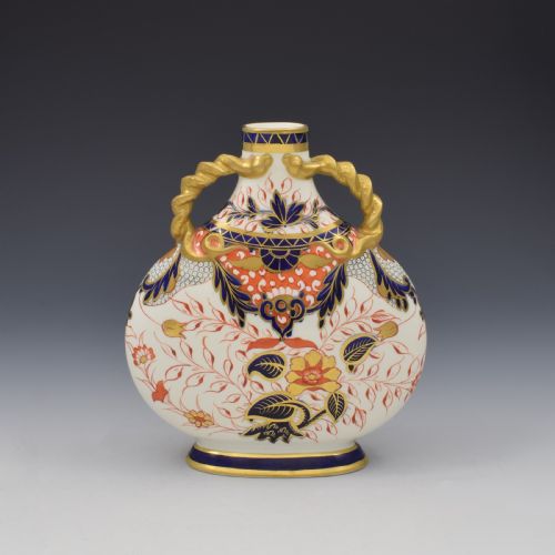 Fine Victorian Davenport Porcelain Imari Moon Flask Vase C.1880