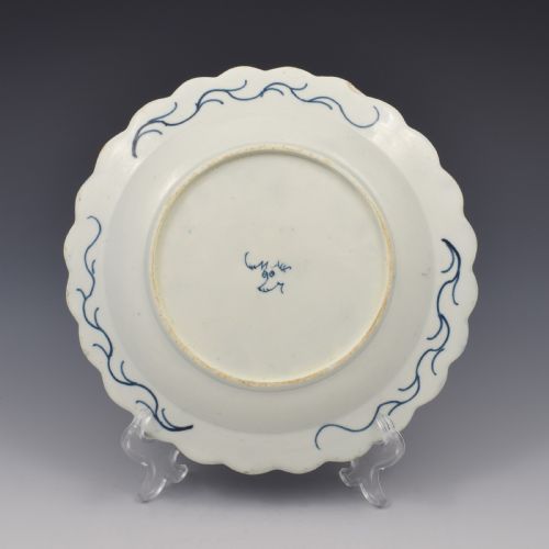 fig 1. First Period Worcester Porcelain The Fan-Panelled Landscape Dessert Plate c.1770-1780