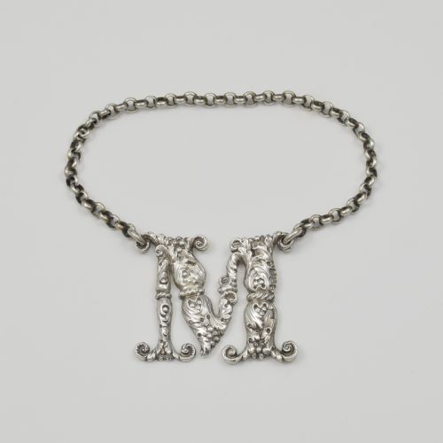 Georgian Silver Initial "M" Madeira Decanter Wine Label William Sharp