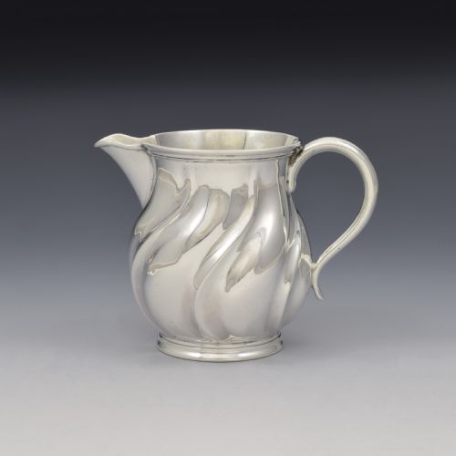 Unusual William IV Spiral Fluted Wrythen Silver Milk / Cream Jug