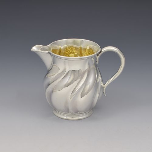 fig 1. Unusual William IV Spiral Fluted Wrythen Silver Milk / Cream Jug