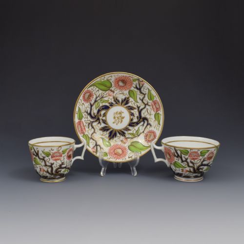 Fine English Regency Porcelain Teacup, Coffee Cup & Saucer Trio
