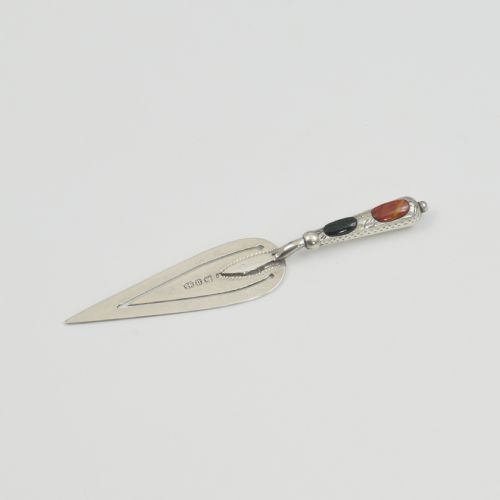 Victorian Silver & Agate Trowel Bookmark