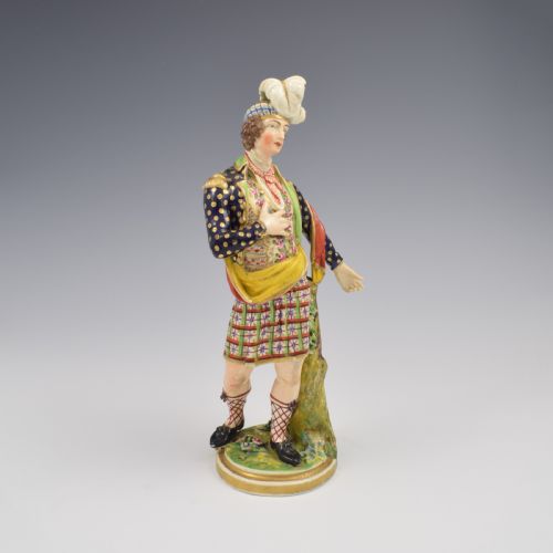 RARE BLOOR DERBY PORCELAIN FIGURE THE SCOTSMAN NO 378 - ADDITIONAL PHOTO 2