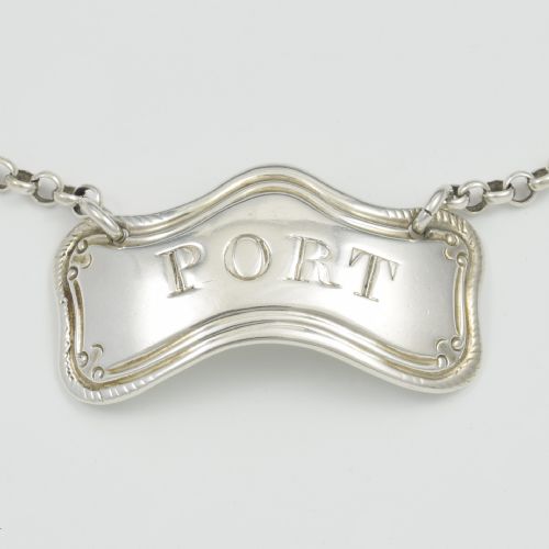 fig 1. Hester Bateman Georgian Silver Port Decanter Wine Label
