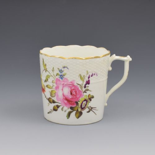 Fine Georgian Derby Porcelain Bastetweave Coffee Can C.1820