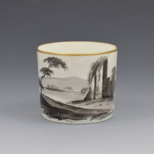 Georgian Minton Porcelain Hand Painted Coffee Can Ruins Pattern 119