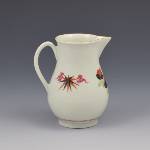 fig 1. Rare First Period Worcester Porcelain Flash / Thunder & Lightning Sparrow Beak Milk Jug c.1770