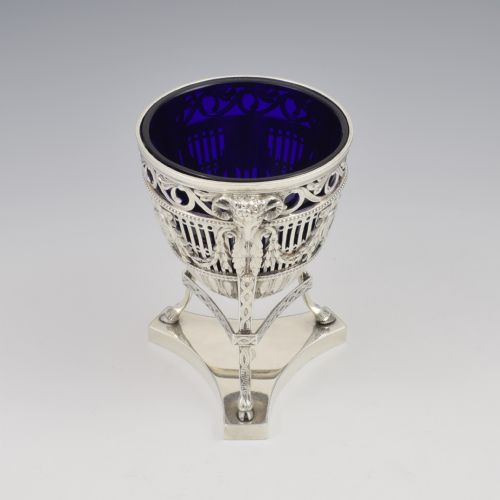 fig 2. Stunning Large Neoclassical Pierced Silver Pedestal Bonbon Basket / Dish / Bowl