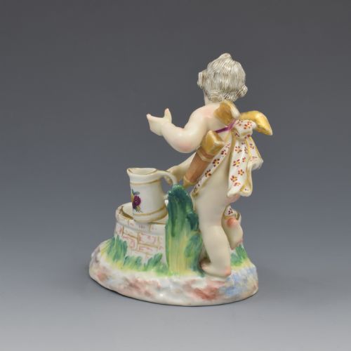 FINE KPM BERLIN PORCELAIN FIGURAL TABLE SALT CUPID WELL C1870 PUTTO PUTTI CHERUB - ADDITIONAL PHOTO 5