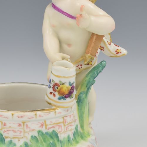 FINE KPM BERLIN PORCELAIN FIGURAL TABLE SALT CUPID WELL C1870 PUTTO PUTTI CHERUB - ADDITIONAL PHOTO 10