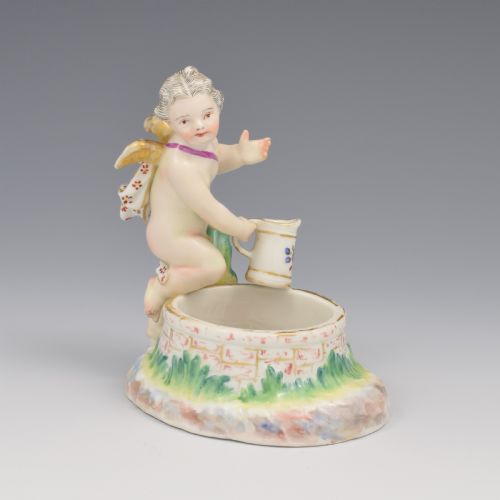FINE KPM BERLIN PORCELAIN FIGURAL TABLE SALT CUPID WELL C1870 PUTTO PUTTI CHERUB - ADDITIONAL PHOTO 13